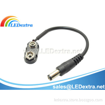 9V Heavy Duty Snap Battery Clip with DC Plug